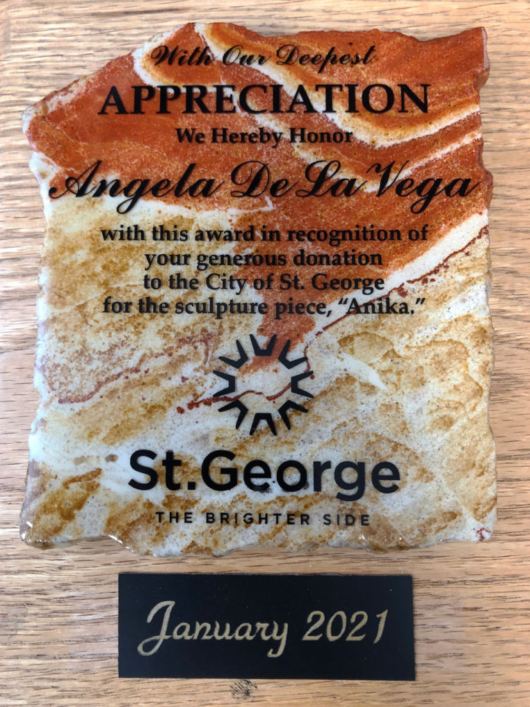 Angela De La Vega donates Anika to City of St. George, Utah